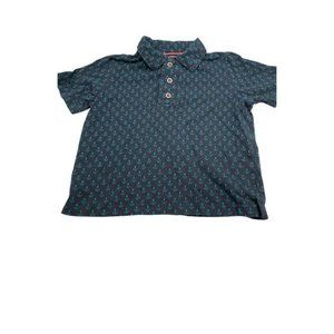 Toddler Boys Polo With Anchors XS 2-3 Collared Buttons Nautical Sailor